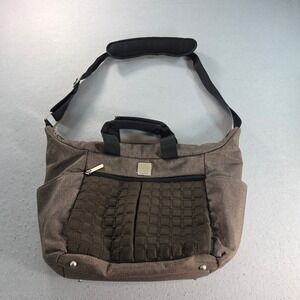 Ergobaby Diaper Bag Messenger Brown Quilted Shoulder Bag Travel Tote